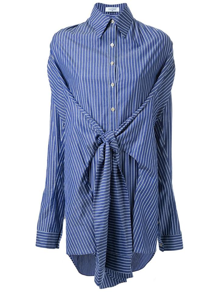 Fad Three Striped Front Knot Shirt