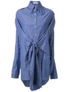 Fad Three Striped Front Knot Shirt
