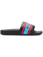 Marcelo Burlon County Of Milan Logo Colour-block Slides - Black