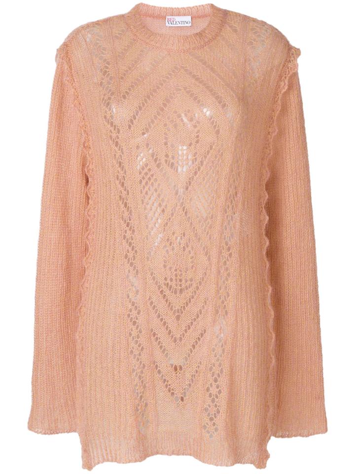 Red Valentino Multi-knit Longline Sweater - Pink & Purple