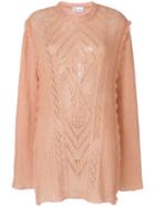 Red Valentino Multi-knit Longline Sweater - Pink & Purple