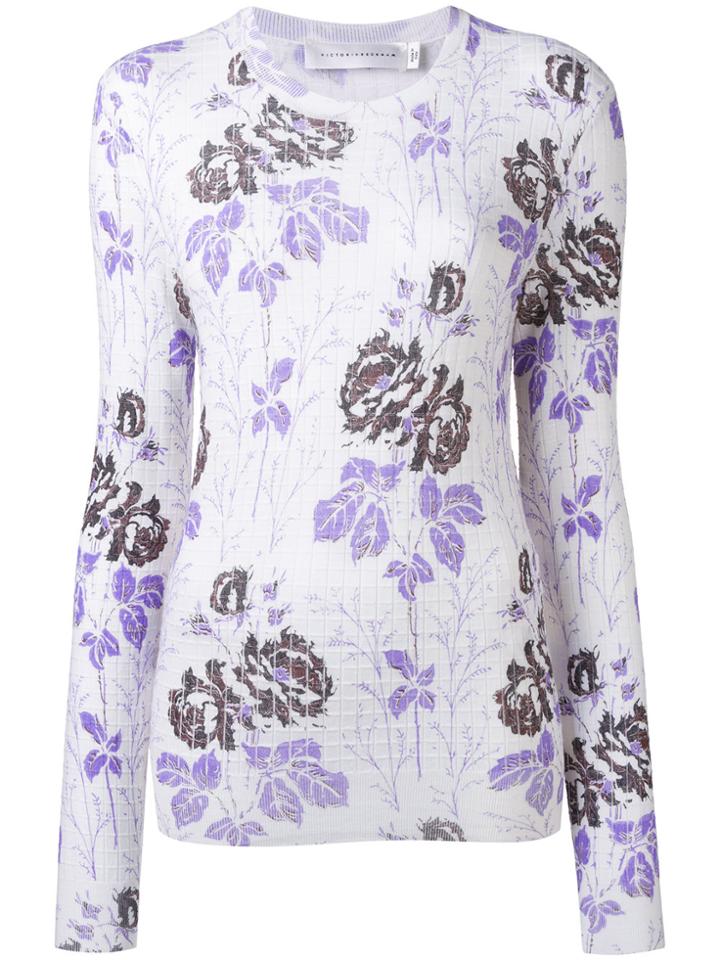 Victoria Beckham Floral Ribbed Knit - White