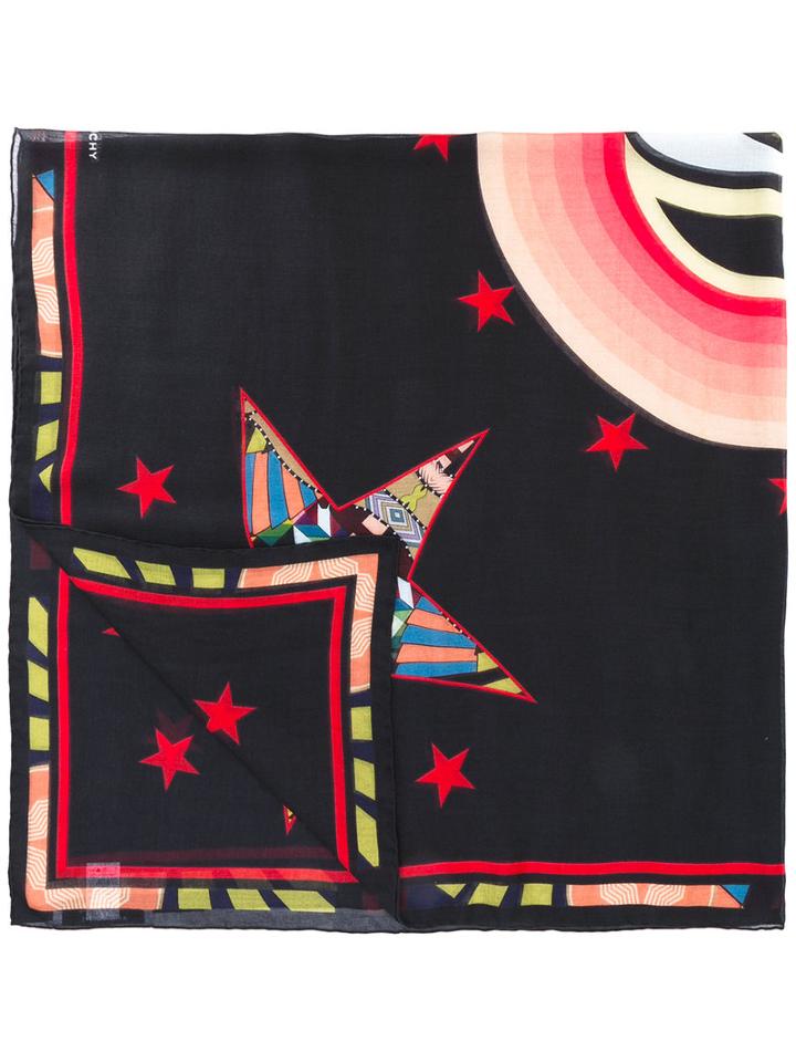 Givenchy - Stars And Eye Print Scarf - Unisex - Silk/modal - One Size, Black, Silk/modal