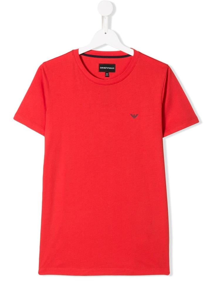 Emporio Armani Kids Teen Logo Patch T-shirt - Red