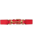 Gucci Leather Belt With Horsebit - Red