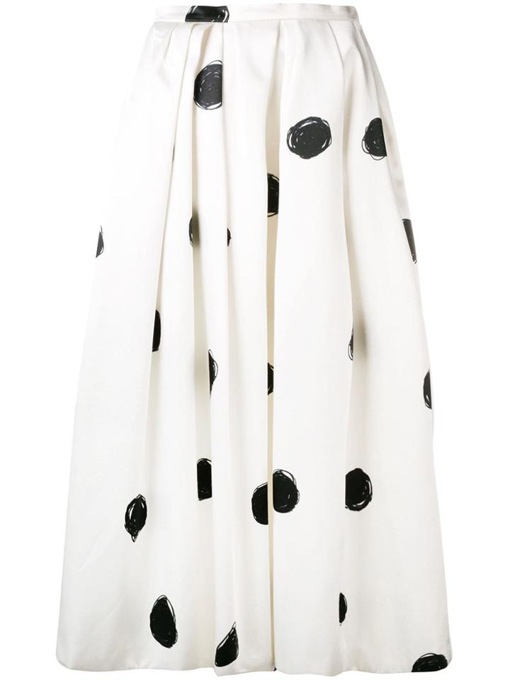 Christopher Kane Dot Print Satin Skirt - White