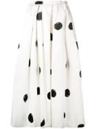 Christopher Kane Dot Print Satin Skirt - White