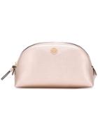 Tory Burch Robinson Metallic Small Makeup Bag - Pink & Purple