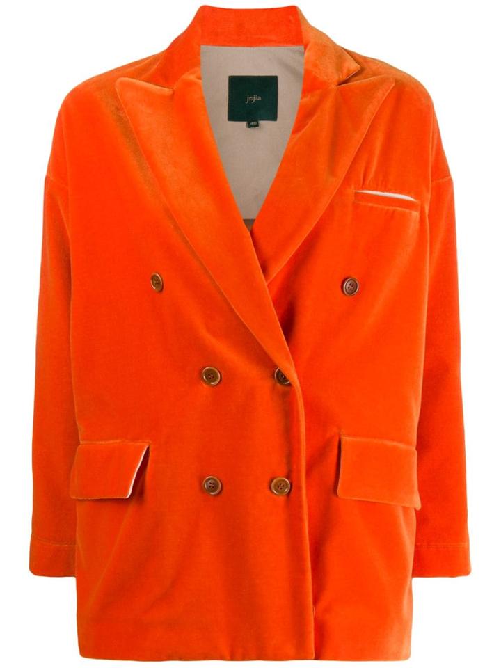 Jejia Loose-fit Double-breasted Blazer - Orange