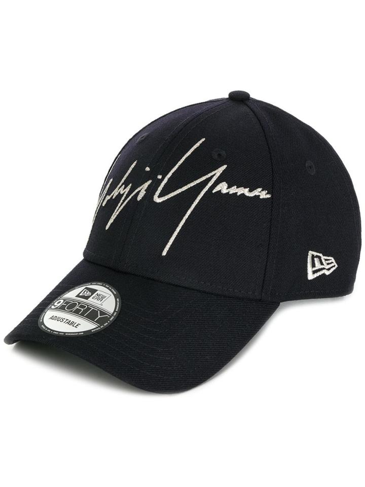Yohji Yamamoto Contrast Logo Baseball Cap - Blue