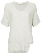 Fabiana Filippi Asymmetric Half Sleeve Sweater - Nude & Neutrals