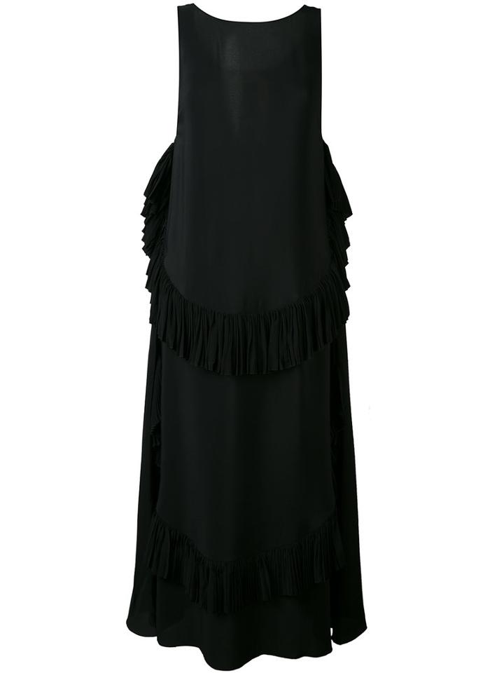 No21 - Flared Maxi Dress - Women - Silk/acetate - 36, Black, Silk/acetate