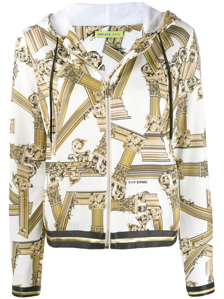 Versace Jeans Pillar Print Hoodie - White