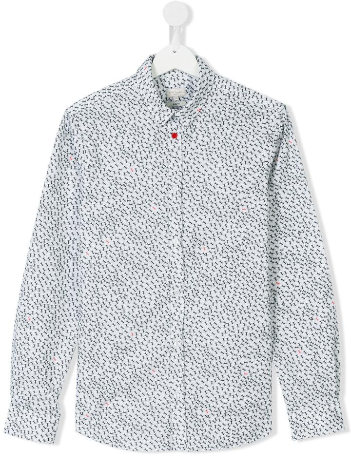 Paul Smith Junior - Teen Ant Print Nael Shirt - Kids - Cotton - 14 Yrs, Boy's, White