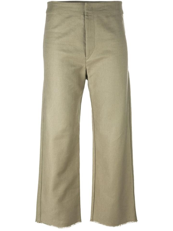 Isabel Marant Frayed Edge Cropped Culottes, Women's, Size: 38, Nude/neutrals, Cotton/linen/flax