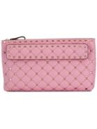 Valentino Rockstud Quilted Clutch - Pink & Purple
