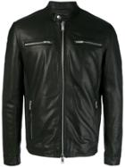 Dondup Zip Detail Leather Jacket - Black