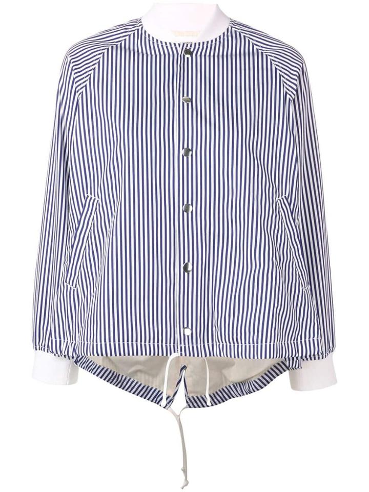 Comme Des Garçons Girl Striped Drawstring Jacket - Blue