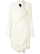 Pas De Calais Draped Front Midi Coat - White