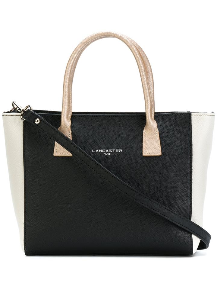 Lancaster - Small Block Panel Tote - Women - Leather - One Size, Black, Leather