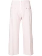 Carven Wide Leg Cropped Pants - Pink & Purple