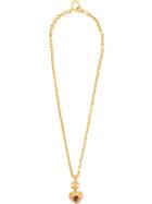 Chanel Vintage Stone Triangle Necklace - Gold