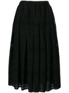 Comme Des Garçons Comme Des Garçons Open Embroidery Midi Skirt - Black
