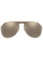 Dolce & Gabbana Eyewear Mirrored Aviator Sunglasses - Gold