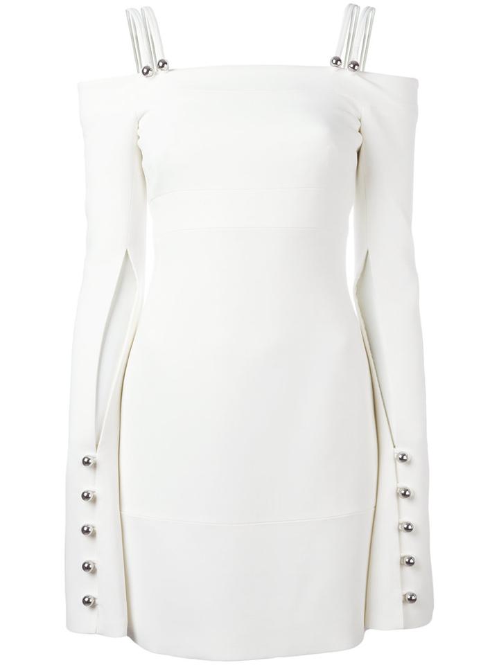 David Koma Cut-out Mini Dress, Women's, Size: 8, White, Polyamide/spandex/elastane/viscose/lyocell