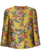 Andrew Gn Brocade Cropped Jacket - Yellow