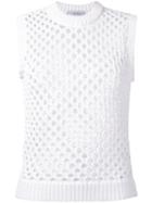 Carven - Open Knit Top - Women - Cotton/nylon - Xs, White, Cotton/nylon