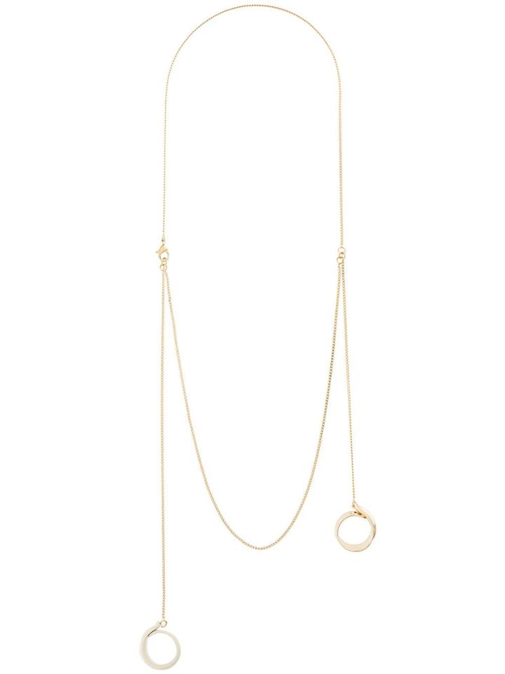 Jil Sander Hoop Wrap-around Style Necklace - Gold