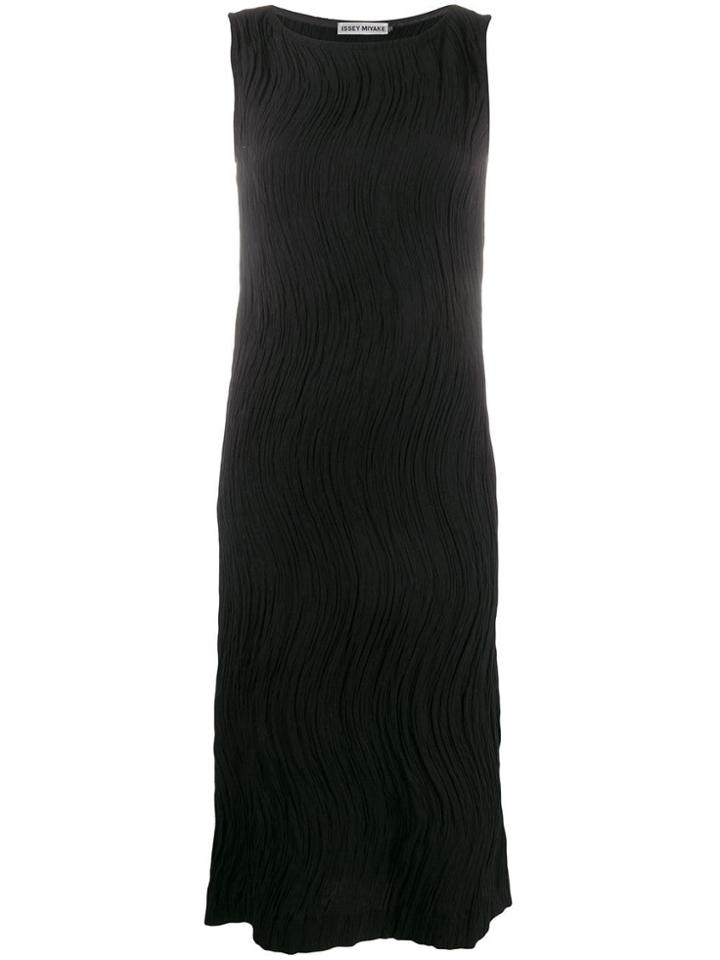 Issey Miyake Wave Pleat Pencil Dress - Black