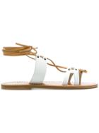 Solange Multi-strap Ankle Tie Sandals - White