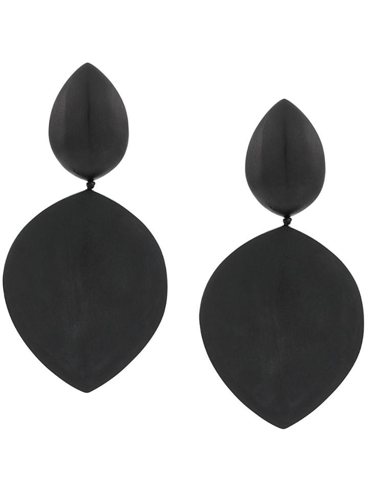 Monies Oversized Drop Earrings - Black