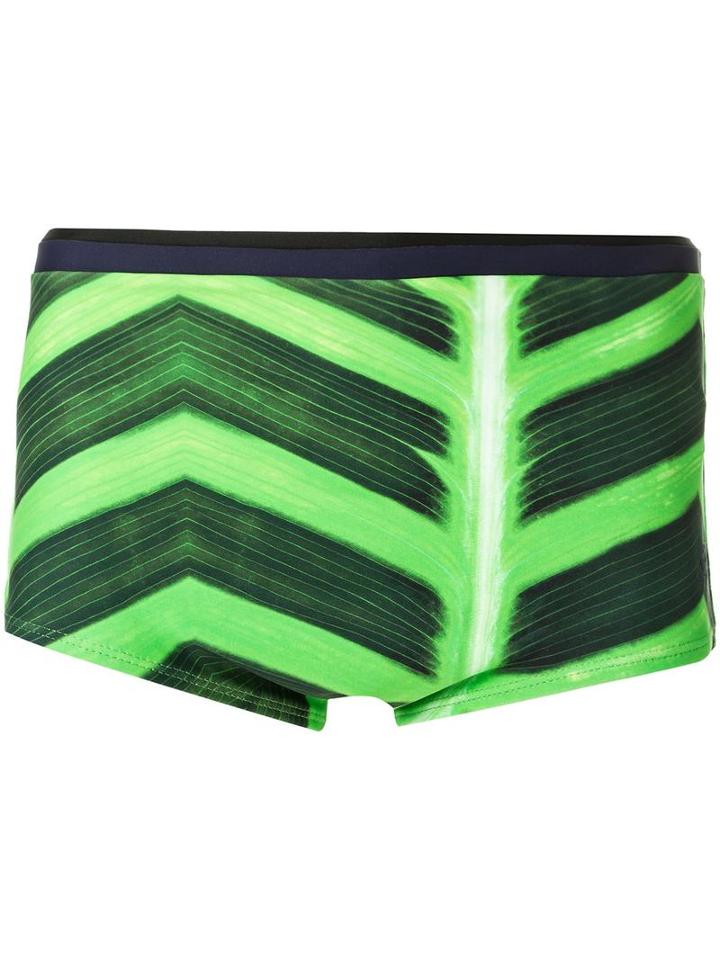 Blue Man Printed Swimming Trunks, Men's, Size: Medium, Green, Polyimide/spandex/elastane