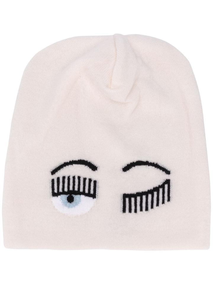 Chiara Ferragni Flirting Beanie Hat - White