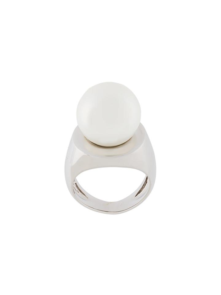 Mm6 Maison Margiela Pearl Ring - Metallic
