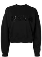 Msgm Sequined Logo Sweatshirt - Black