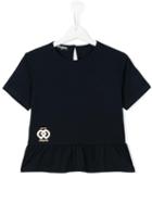 Dsquared2 Kids Logo Print Peplum Top, Girl's, Size: 14 Yrs, Blue