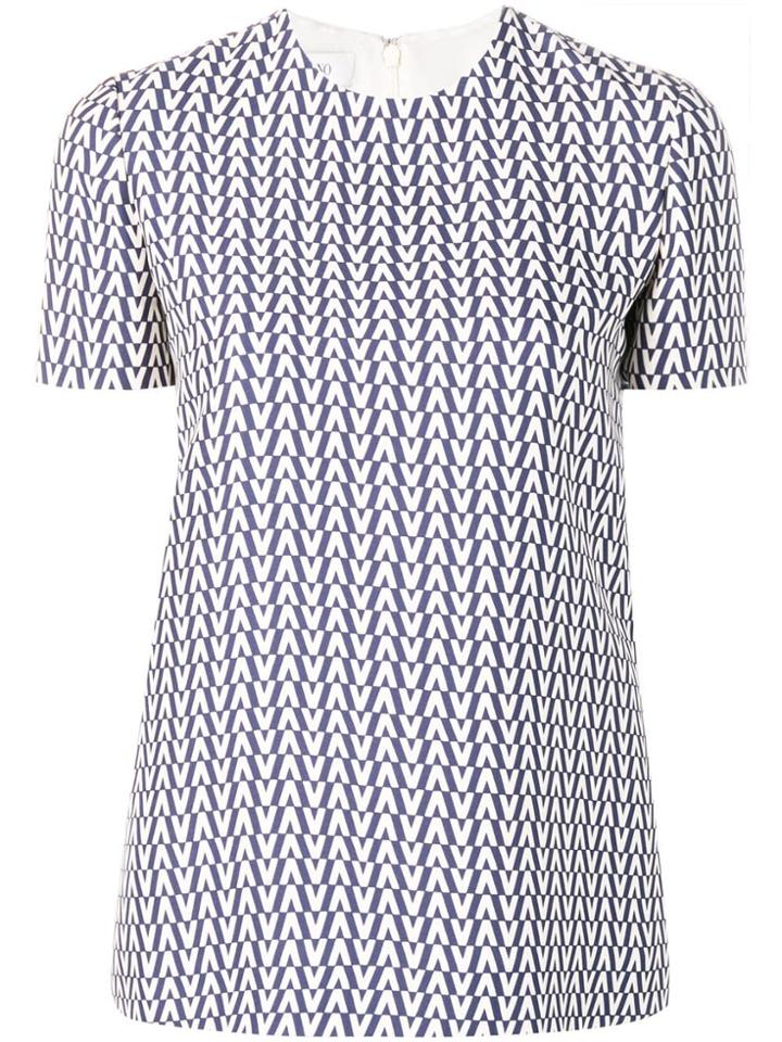 Valentino Geometric Print Top - Blue