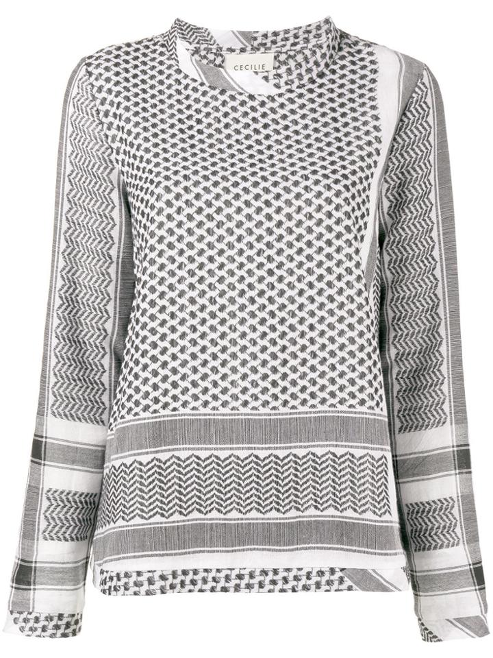 Cecilie Copenhagen Keffiyeh Print Top - Black