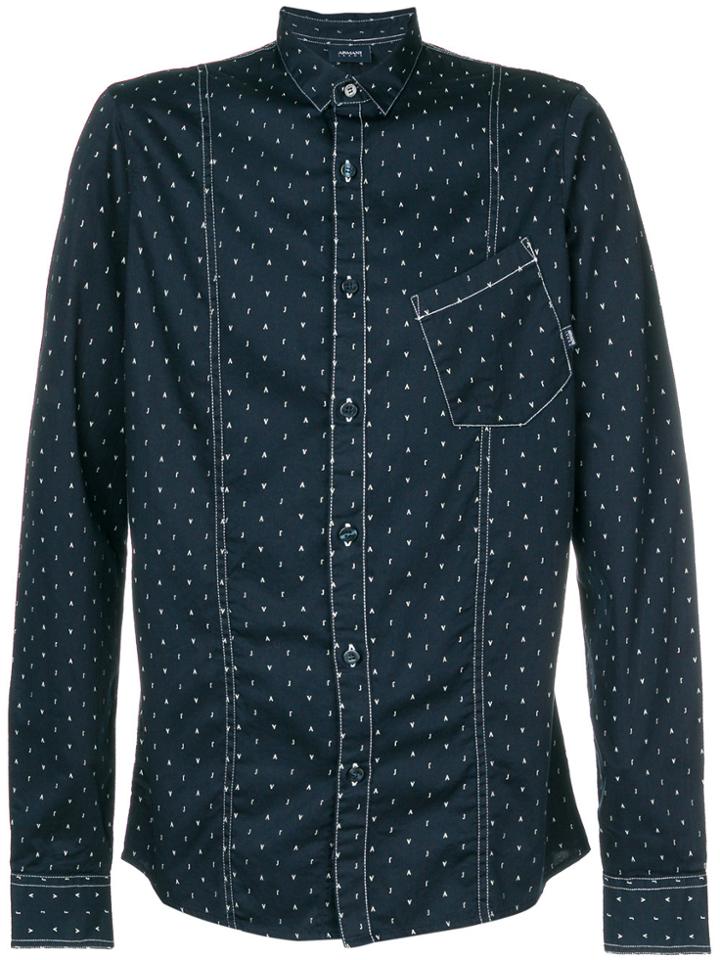 Armani Jeans All Over Print Shirt - Blue