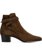 Saint Laurent Blake 40 Jodhpur Boots, Women's, Brown, Calf Leather/leather