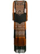Alberta Ferretti Fringed Navajo-style Dress - Black