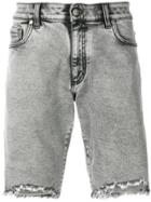 Represent Acid Wash Denim Shorts - Grey