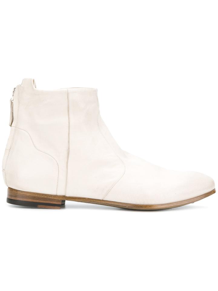 Silvano Sassetti Back Zip Ankle Boots - White