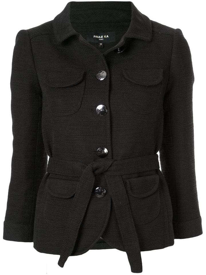Paule Ka Long Sleeve Fitted Jacket - Black