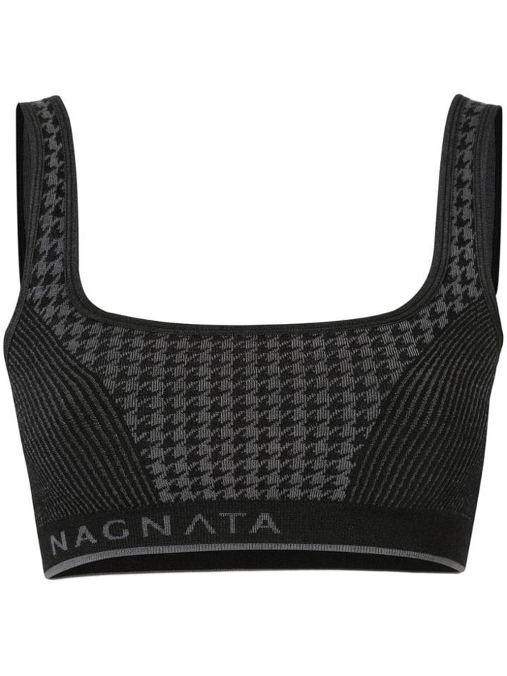Nagnata Houndstooth Bralette - Black