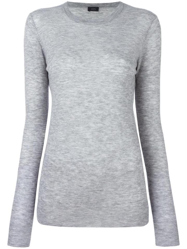 Joseph Round Neck Jumper, Women's, Size: Small, Grey, Cashmere